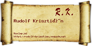 Rudolf Krisztián névjegykártya